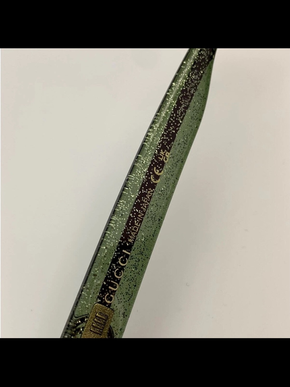 Gucci Tortoiseshell Frame Glasses with Green and Red Stripe Temples Gg0038oN - Picture 3 of 10